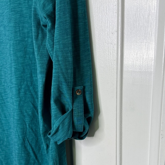 Cynthia Rowley Teal 3/4 Sleeve Modal Cotton Stretch Top Size L - Picture 6 of 6